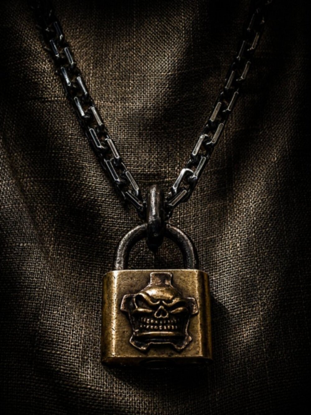 STARLINGEAR .925 Slickster Skull Logo Padlock Oxidized 2009 RARE